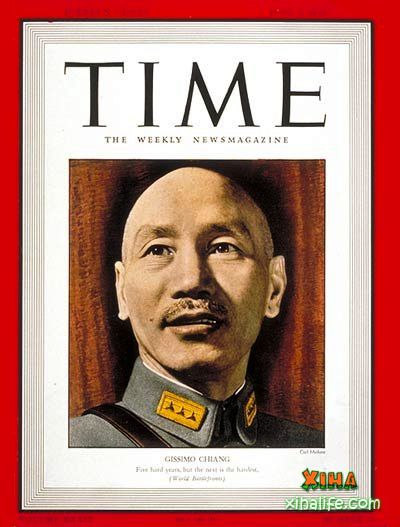上图为《时代》1942年6月1日封面：蒋介石。